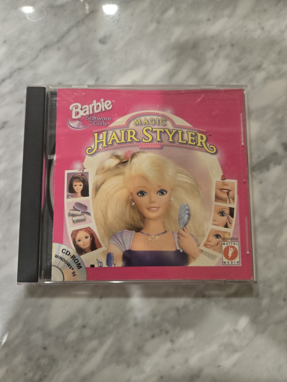 Barbie Magic Hair Styler CD-ROM Case – Bright Pink Cover